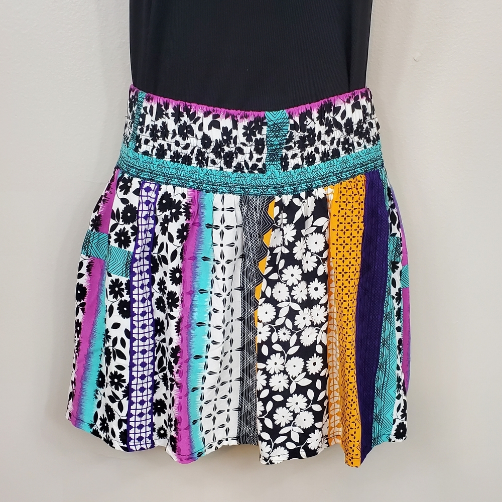 Joe B Junior's Multi Pattern Flowy Skirt With Elastic Waist
